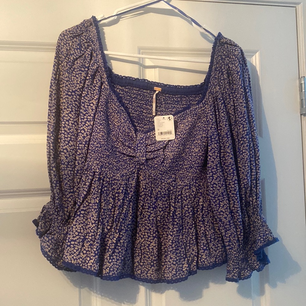 Free People Floral peplum top